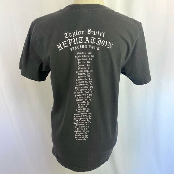 Taylor Swift 2018 Reputation Tour T-shirt Women’s Medium Gold Grey Swiftie Conce - Picture 3 of 8